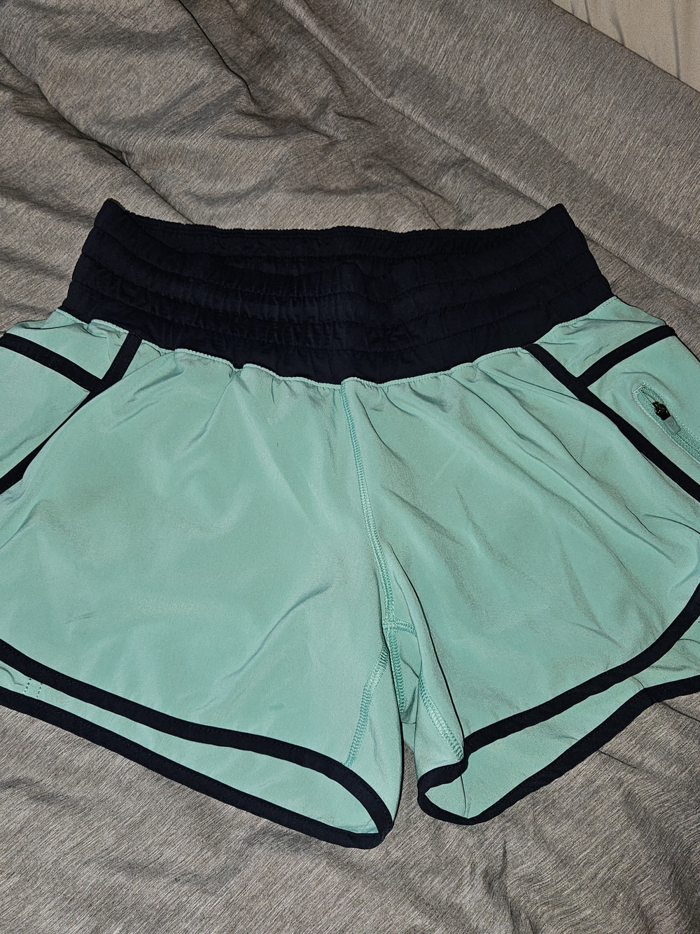 lululemon athletica Mint Green and Navy Athletic Shorts